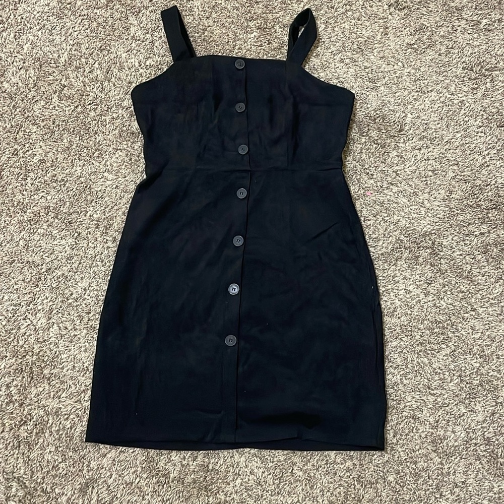 Shein Corduroy Black Zip Up dress
